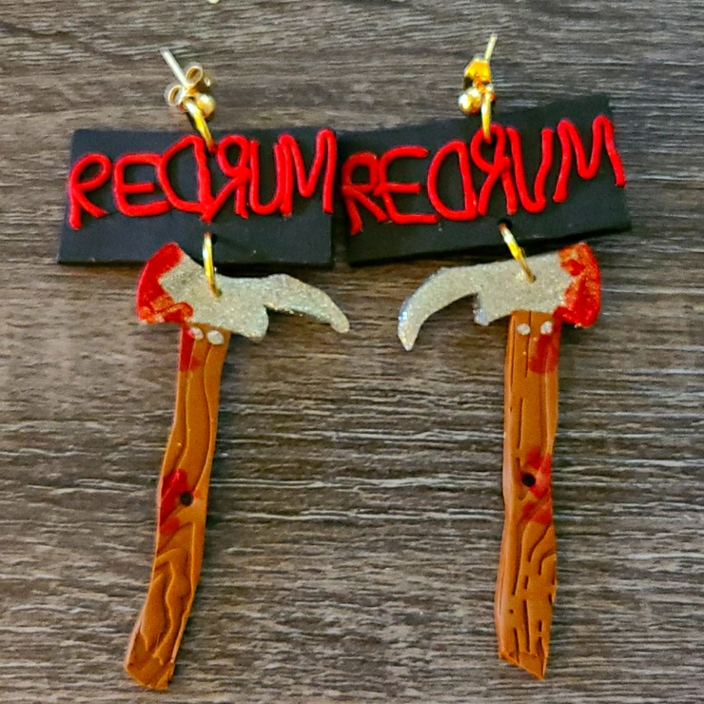 🎃The Shining Redrum Earrings - Picture 1 of 4